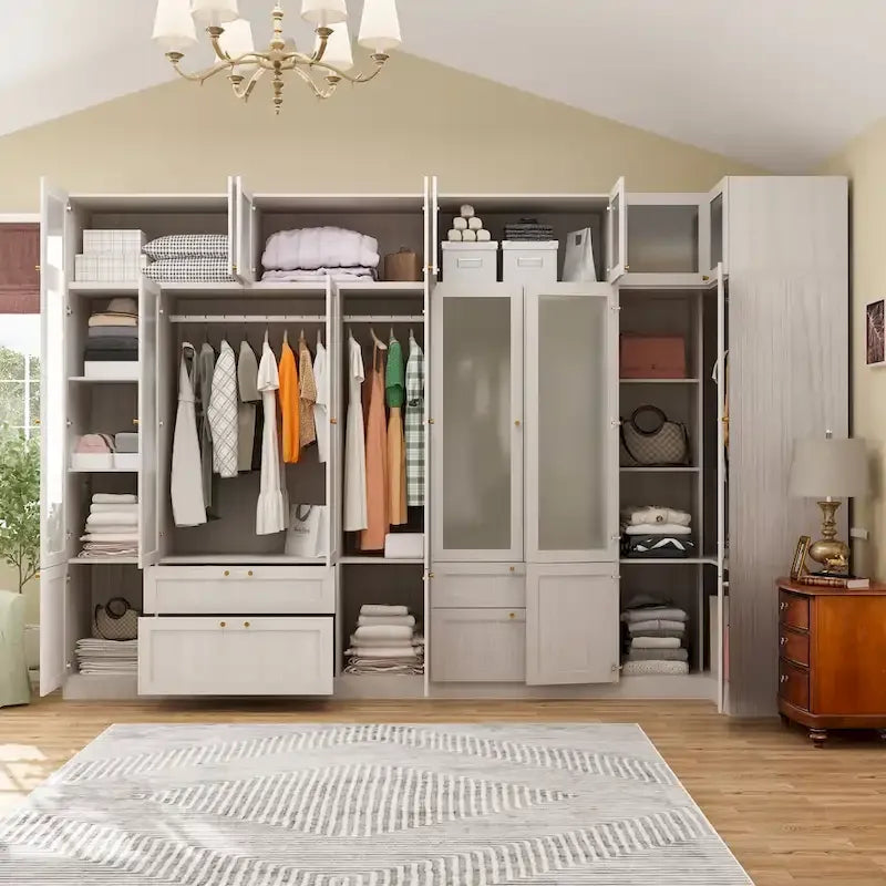 Grande armoire en verre dépoli — Rangement polyvalent