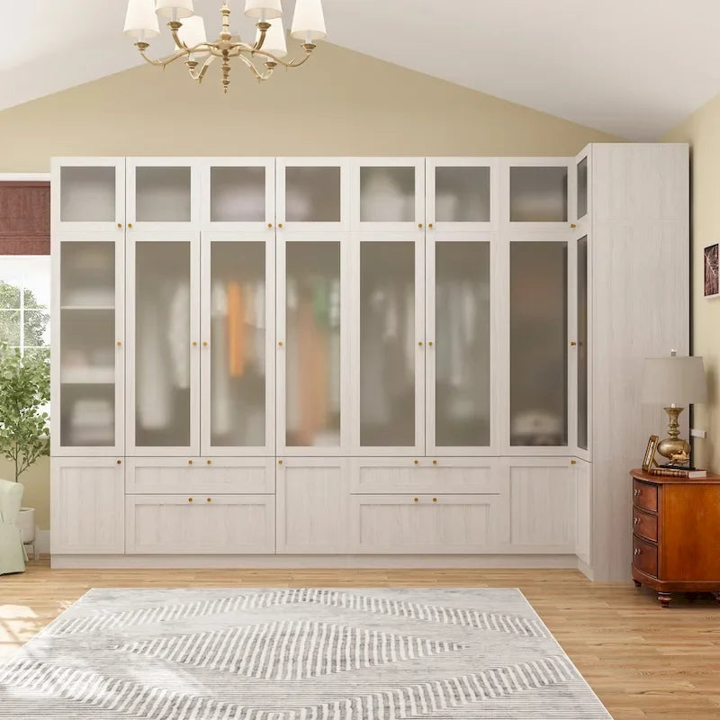 Grande armoire en verre dépoli — Rangement polyvalent