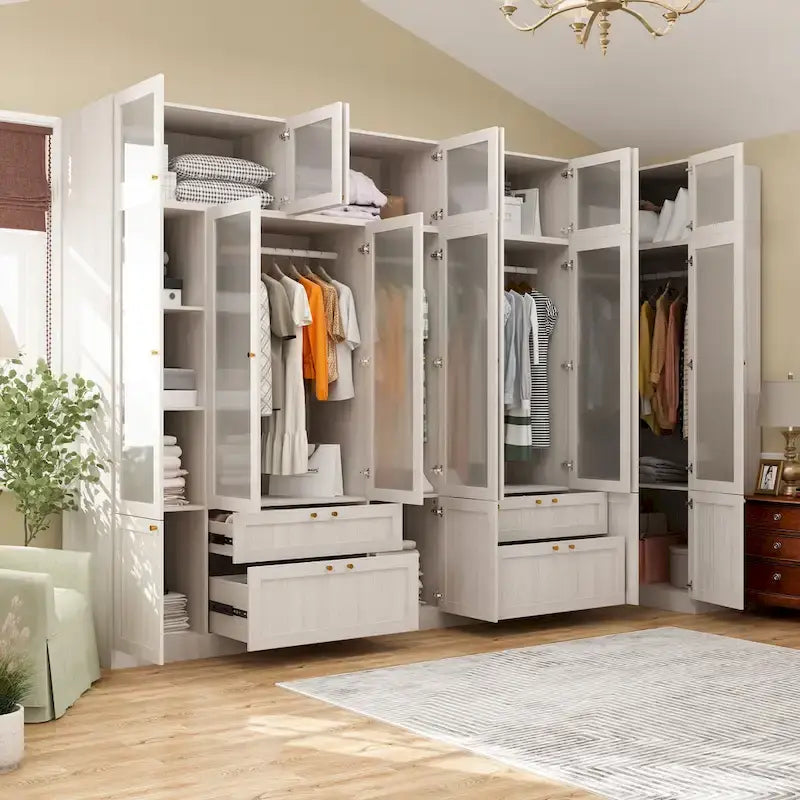 Grande armoire en verre dépoli — Rangement polyvalent