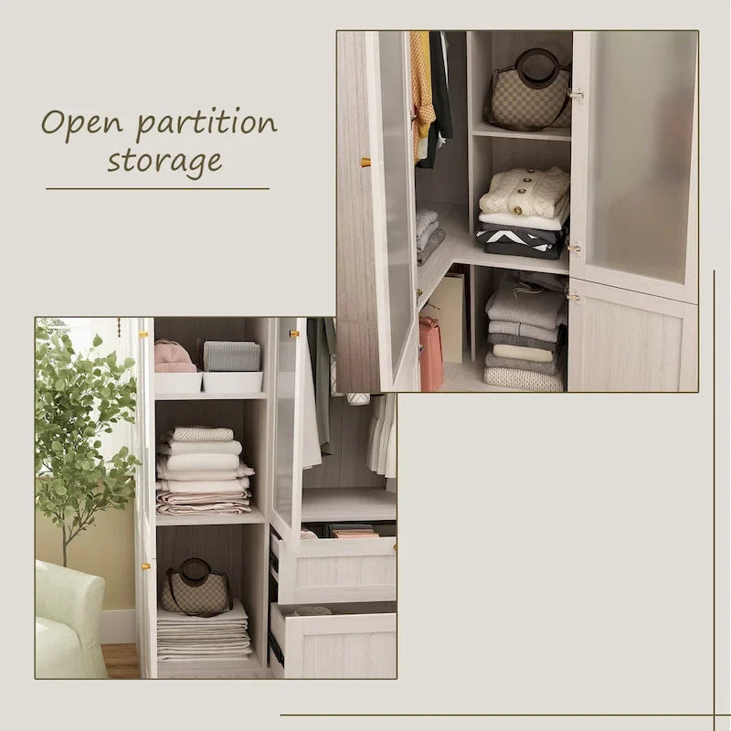 Grande armoire en verre dépoli — Rangement polyvalent