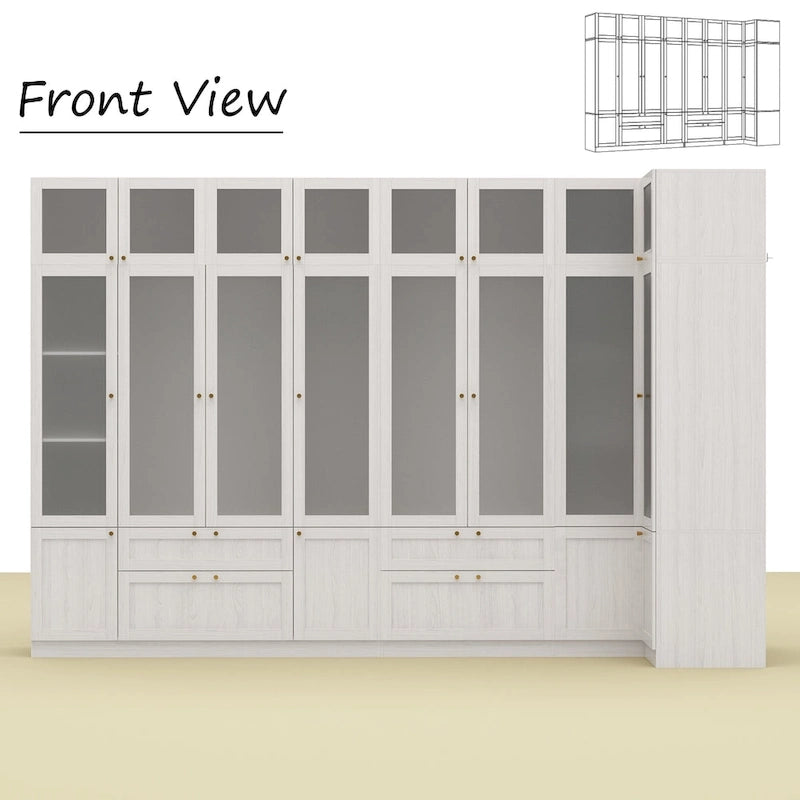 Grande armoire en verre dépoli — Rangement polyvalent