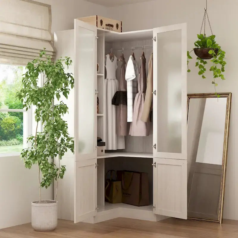 Grande armoire en verre dépoli — Rangement polyvalent