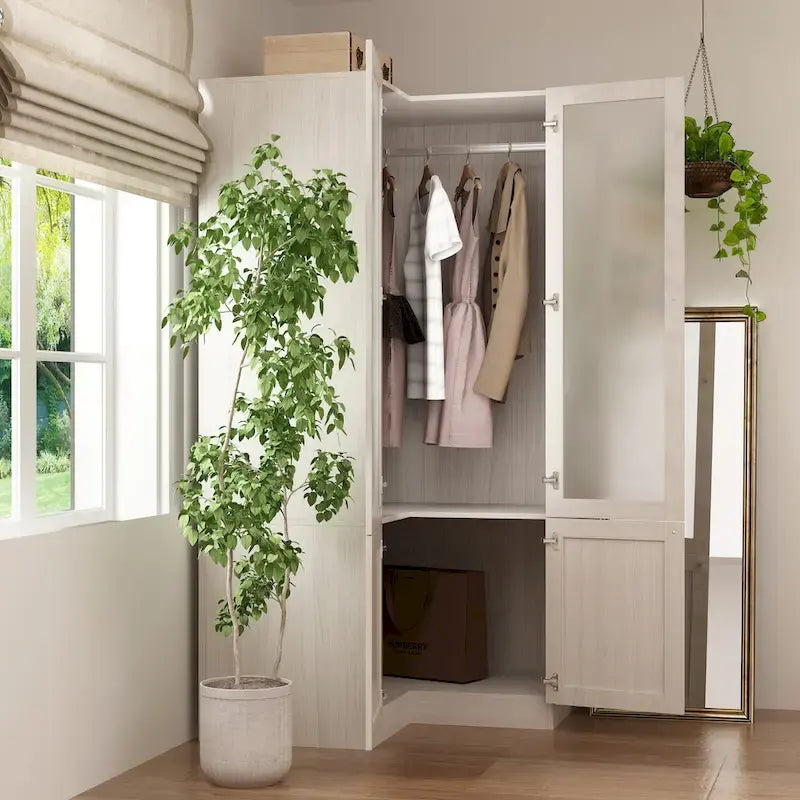 Grande armoire en verre dépoli — Rangement polyvalent