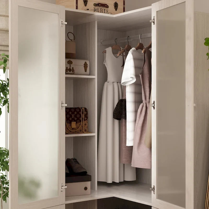 Grande armoire en verre dépoli — Rangement polyvalent