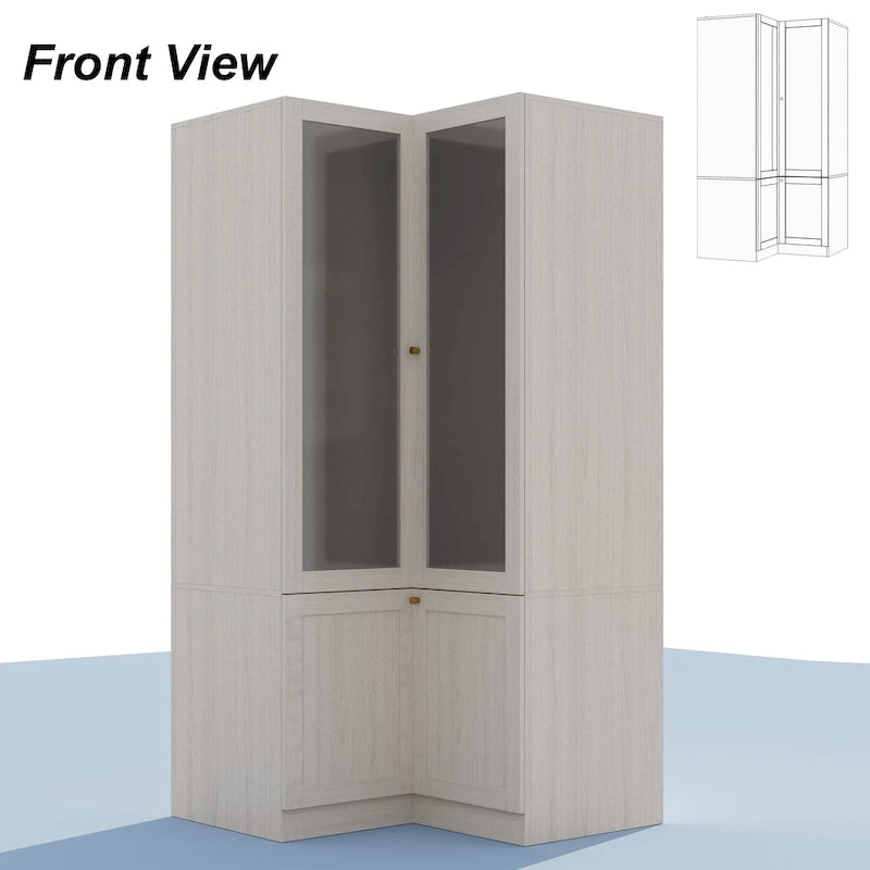 Grande armoire en verre dépoli — Rangement polyvalent