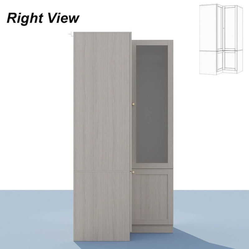 Grande armoire en verre dépoli — Rangement polyvalent