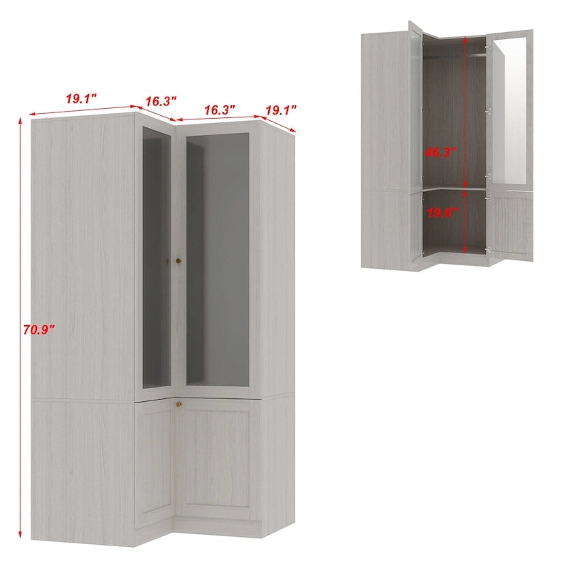 Grande armoire en verre dépoli — Rangement polyvalent