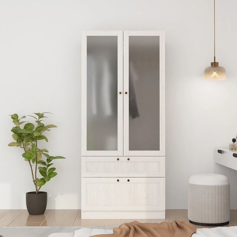 Grande armoire en verre dépoli — Rangement polyvalent
