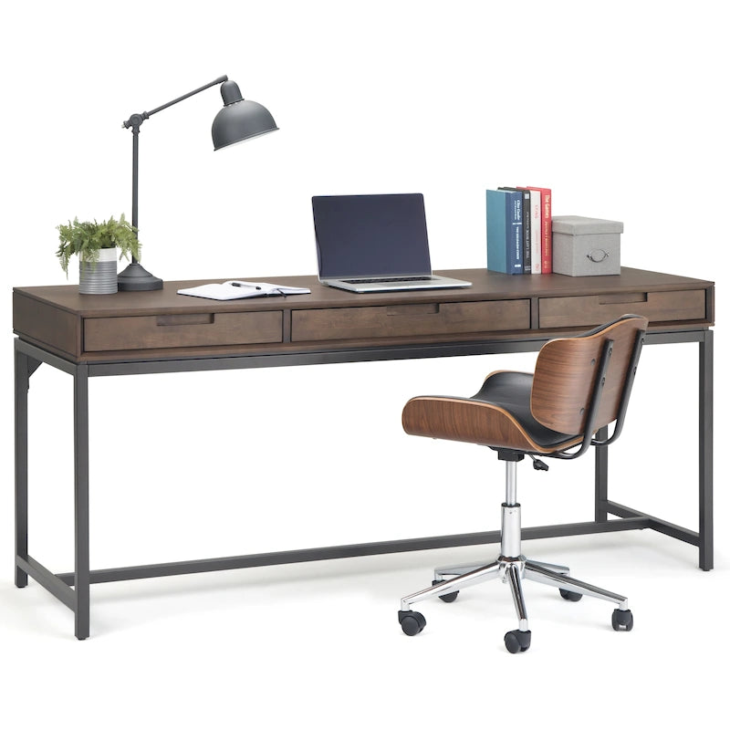 Bureau large industriel en bois massif 72" — Poste de travail pour bureau à domicile