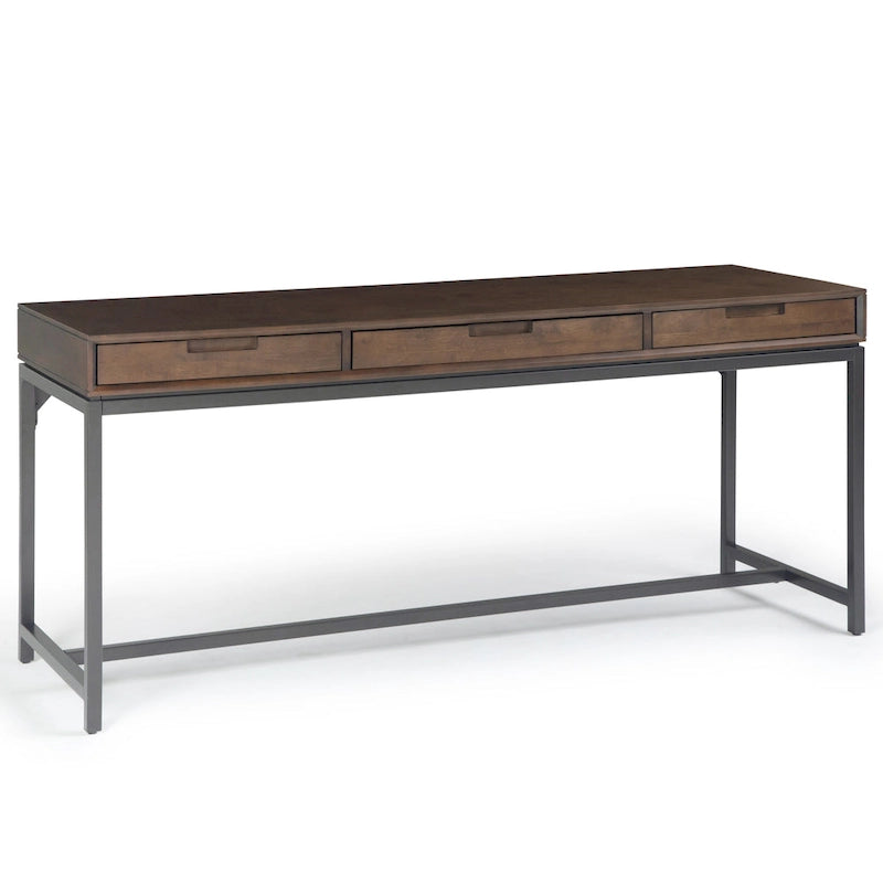 Bureau large industriel en bois massif 72" — Poste de travail pour bureau à domicile