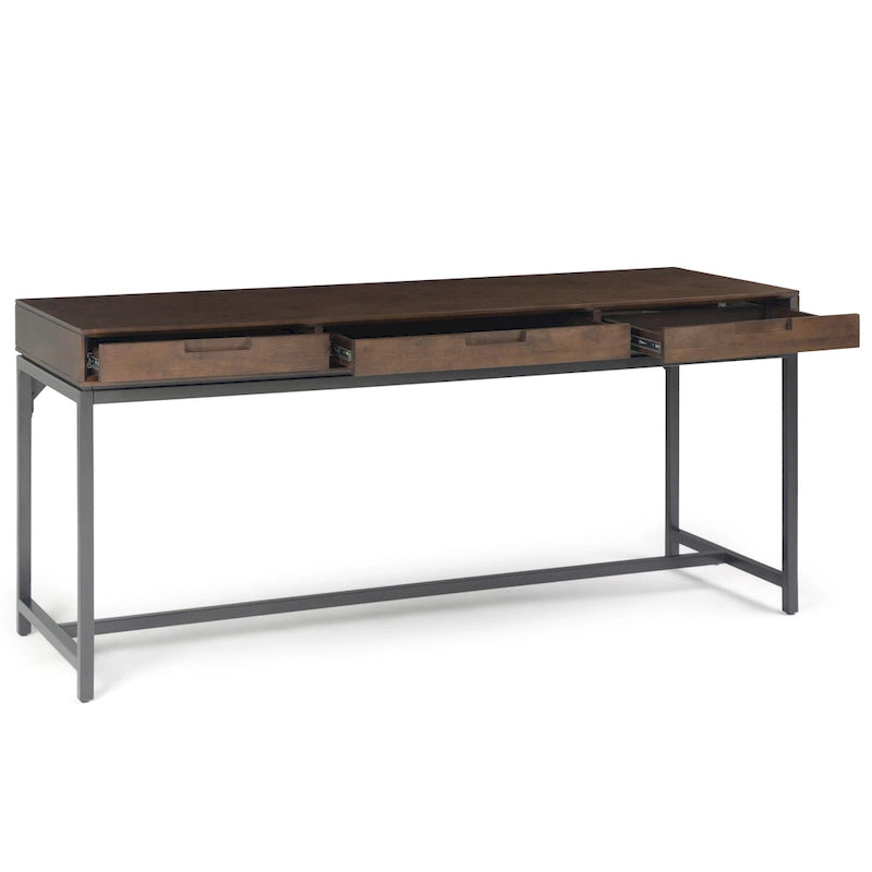 Bureau large industriel en bois massif 72" — Poste de travail pour bureau à domicile