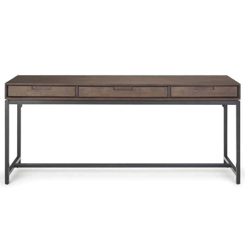 Bureau large industriel en bois massif 72" — Poste de travail pour bureau à domicile