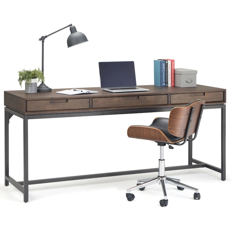 Bureau large industriel en bois massif 72" — Poste de travail pour bureau à domicile