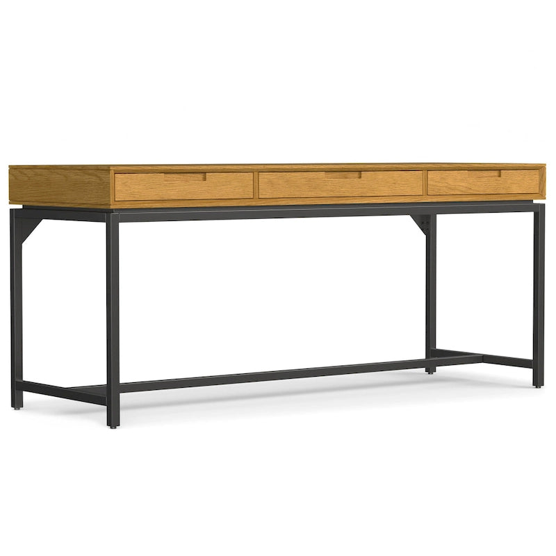 Bureau large industriel en bois massif 72" — Poste de travail pour bureau à domicile
