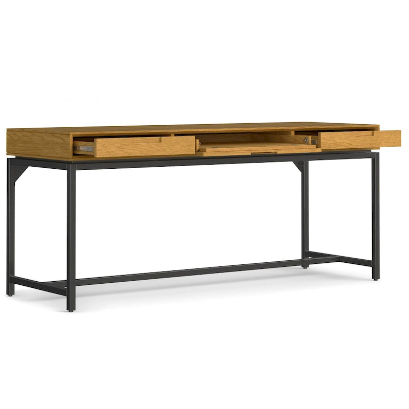 Bureau large industriel en bois massif 72" — Poste de travail pour bureau à domicile