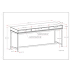 Bureau large industriel en bois massif 72" — Poste de travail pour bureau à domicile