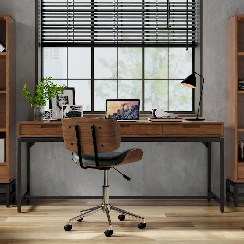Bureau large industriel en bois massif 72" — Poste de travail pour bureau à domicile