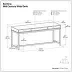 Bureau large industriel en bois massif 72" — Poste de travail pour bureau à domicile
