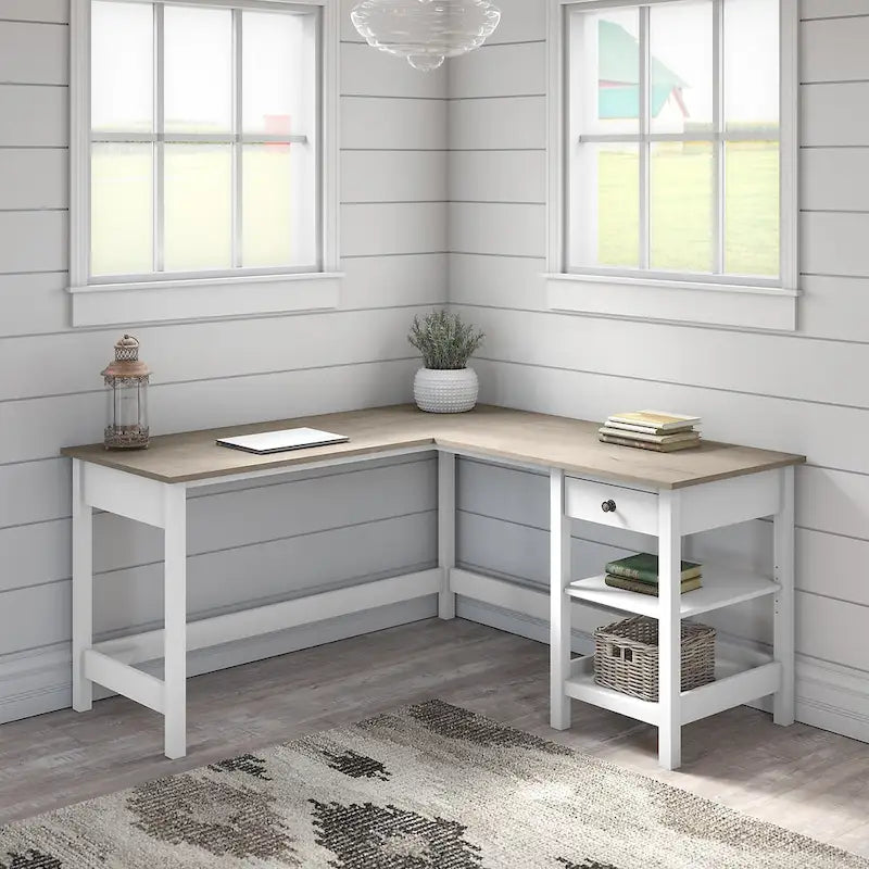 Mayfield 60W L Shaped Computer Desk with Storage by Bush Furniture