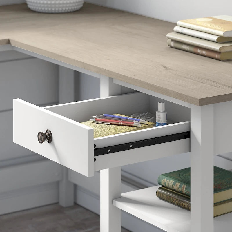 Bureau d'angle 60" avec rangements - Poste de travail pour bureau à domicile