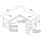 Bureau d'angle 60" avec rangements - Poste de travail pour bureau à domicile