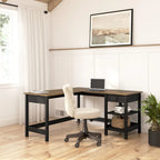 Bureau d'angle 60" avec rangements - Poste de travail pour bureau à domicile