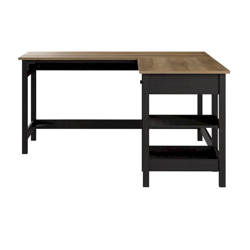 Bureau d'angle 60" avec rangements - Poste de travail pour bureau à domicile