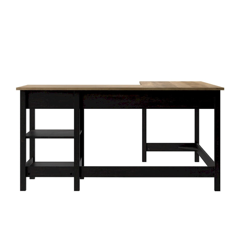 Bureau d'angle 60" avec rangements - Poste de travail pour bureau à domicile