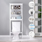 Meuble de rangement de salle de bain sur toilettes avec étagères réglables