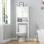 Meuble de rangement de salle de bain sur toilettes avec étagères réglables