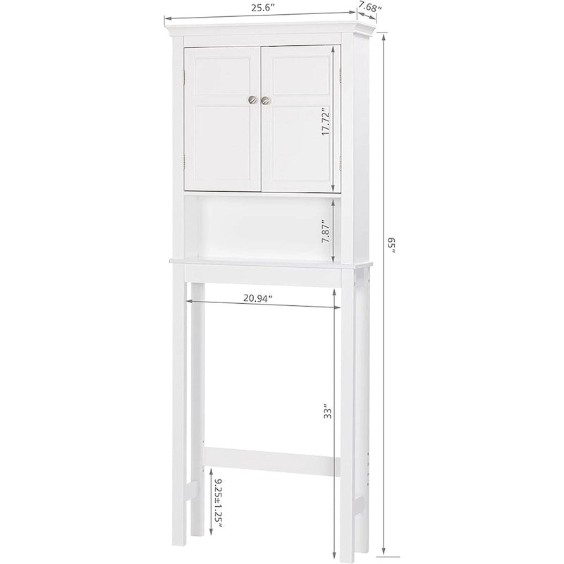 Meuble de rangement de salle de bain sur toilettes avec étagères réglables