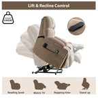 Fauteuil inclinable releveur électrique avec massage, chaleur et 2 porte-gobelets — Idéal pour les seniors