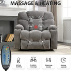 Fauteuil inclinable releveur électrique avec massage, chaleur et 2 porte-gobelets — Idéal pour les seniors