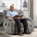 Fauteuil inclinable releveur électrique avec massage, chaleur et 2 porte-gobelets — Idéal pour les seniors
