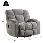 Fauteuil inclinable releveur électrique avec massage, chaleur et 2 porte-gobelets — Idéal pour les seniors
