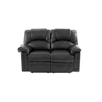 Causeuse inclinable en cuir reconstitué — Noir, Canapé double relaxation