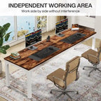 Bureau d'ordinateur extra long de 200 cm pour 2 personnes avec pieds en métal — Bureau et chambre à coucher