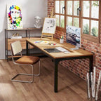 Bureau d'ordinateur extra long de 200 cm pour 2 personnes avec pieds en métal — Bureau et chambre à coucher