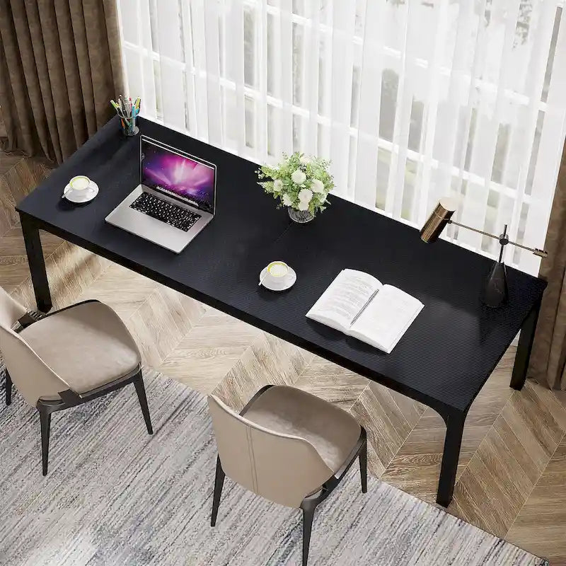 Bureau d'ordinateur extra long de 200 cm pour 2 personnes avec pieds en métal — Bureau et chambre à coucher