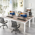 Bureau d'ordinateur extra long de 200 cm pour 2 personnes avec pieds en métal — Bureau et chambre à coucher