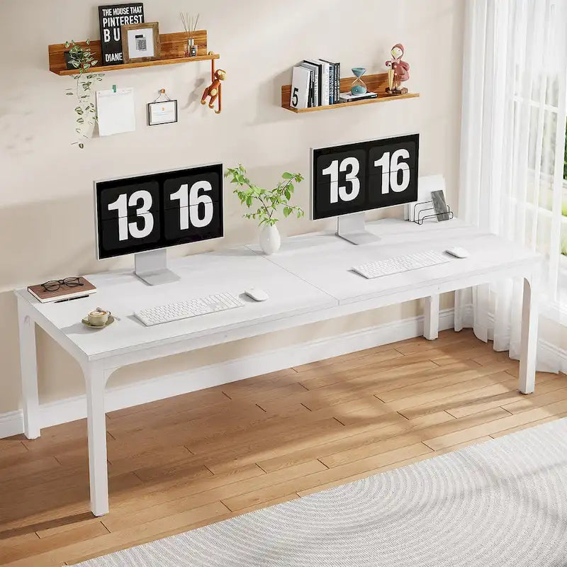 Bureau d'ordinateur extra long de 200 cm pour 2 personnes avec pieds en métal — Bureau et chambre à coucher