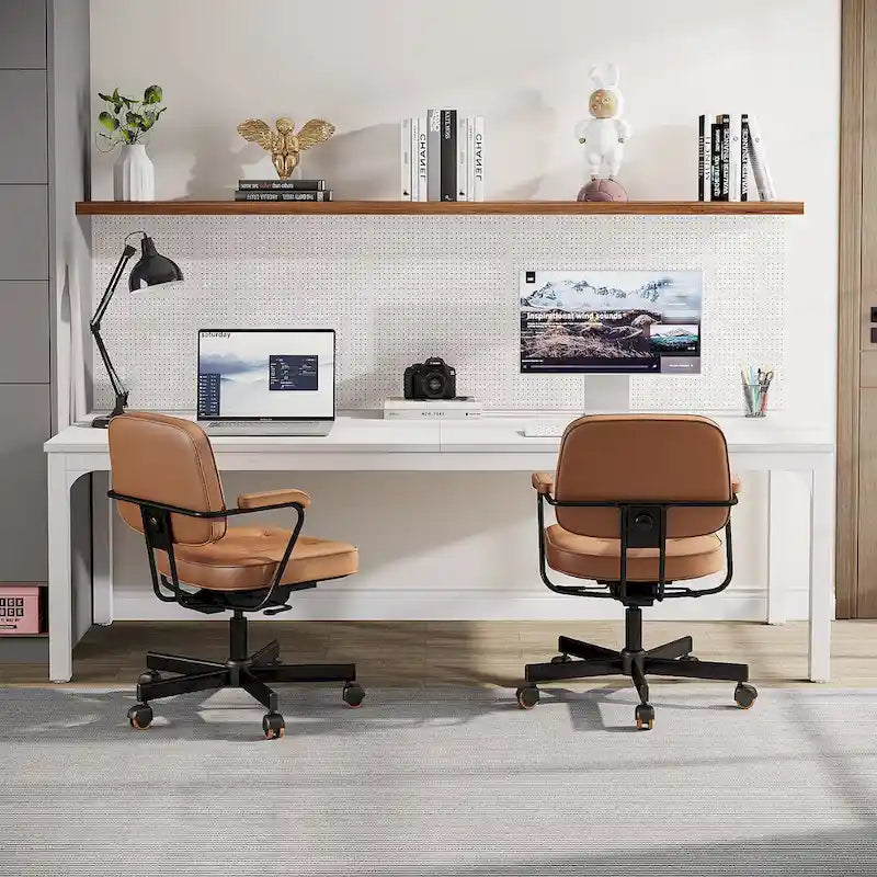 Bureau d'ordinateur extra long de 200 cm pour 2 personnes avec pieds en métal — Bureau et chambre à coucher