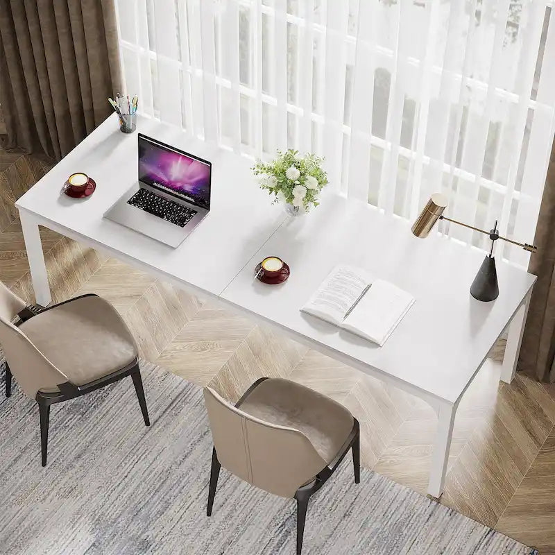 Bureau d'ordinateur extra long de 200 cm pour 2 personnes avec pieds en métal — Bureau et chambre à coucher