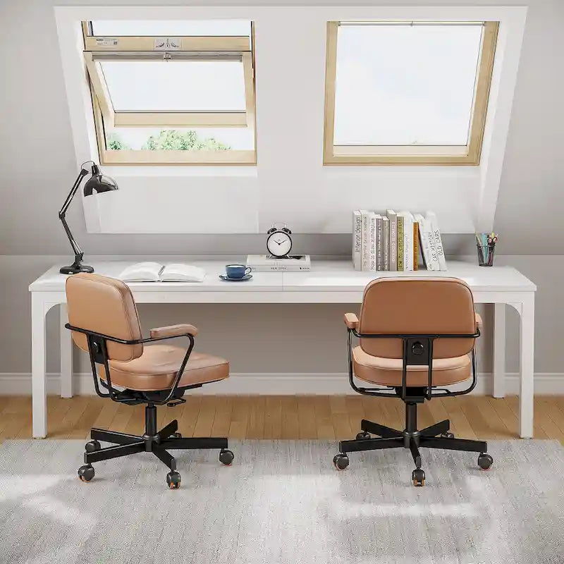 Bureau d'ordinateur extra long de 200 cm pour 2 personnes avec pieds en métal — Bureau et chambre à coucher
