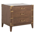 Table de chevet en bois à 3 tiroirs — Élégante table d'appoint pour chambre à coucher