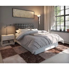 Tête de lit capitonnée en vinyle pleine grandeur — Accent de chambre à coucher