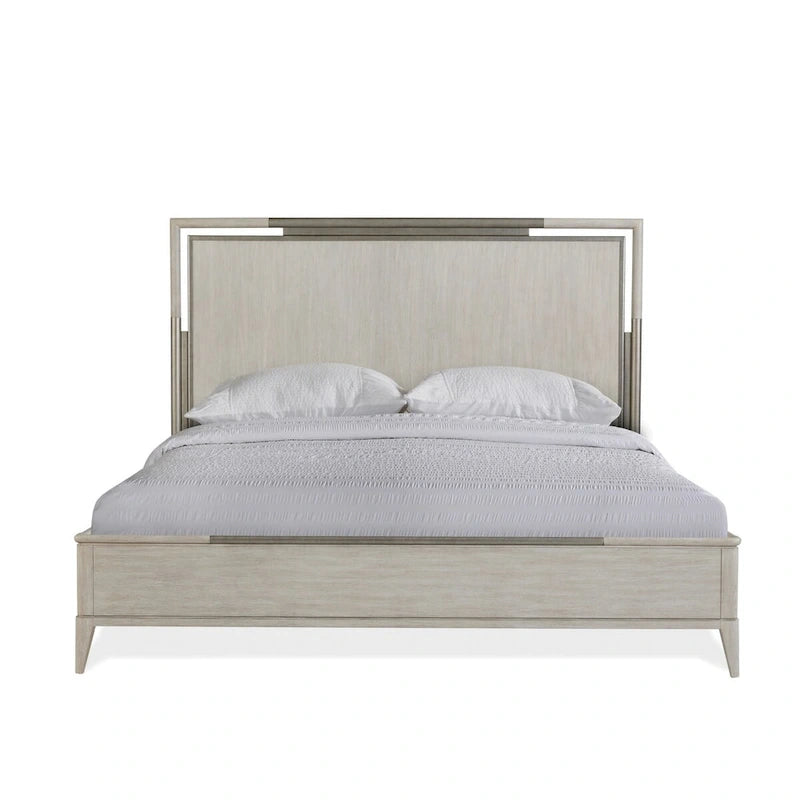 Lit en bois massif Champagne avec tables de chevet — Mobilier de chambre complet