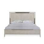 Lit en bois massif Champagne avec tables de chevet — Mobilier de chambre complet