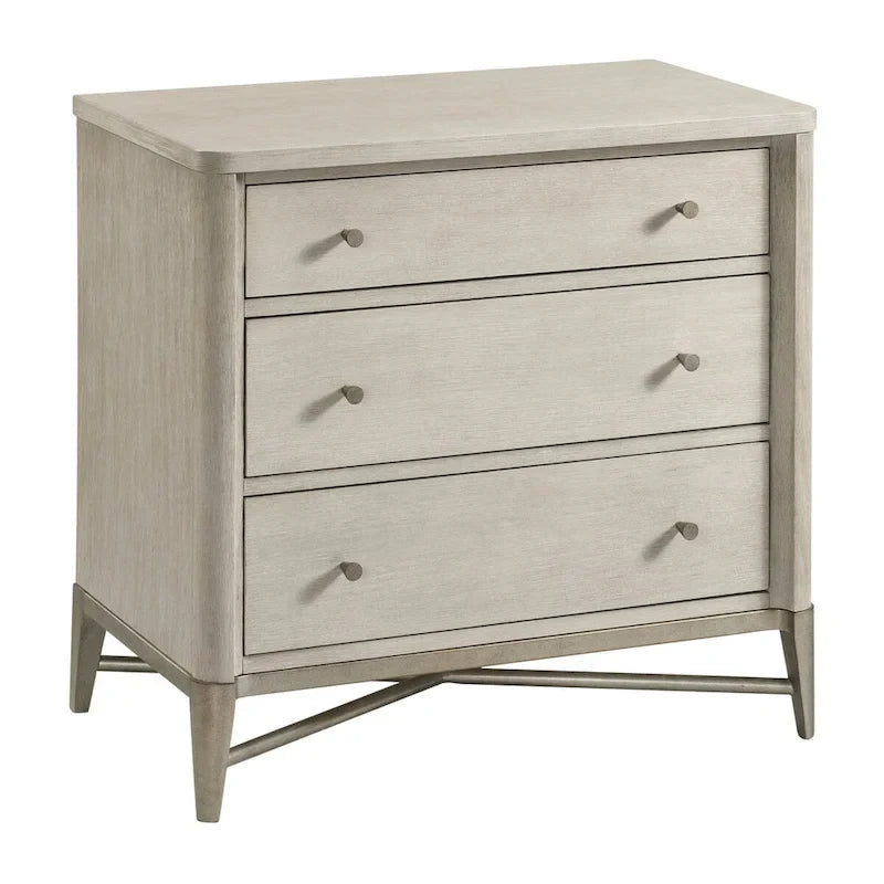 Lit en bois massif Champagne avec tables de chevet — Mobilier de chambre complet