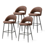Tabourets de bar modernes en similicuir matelassé avec pieds effilés — Disponibles par 4 ou par 6